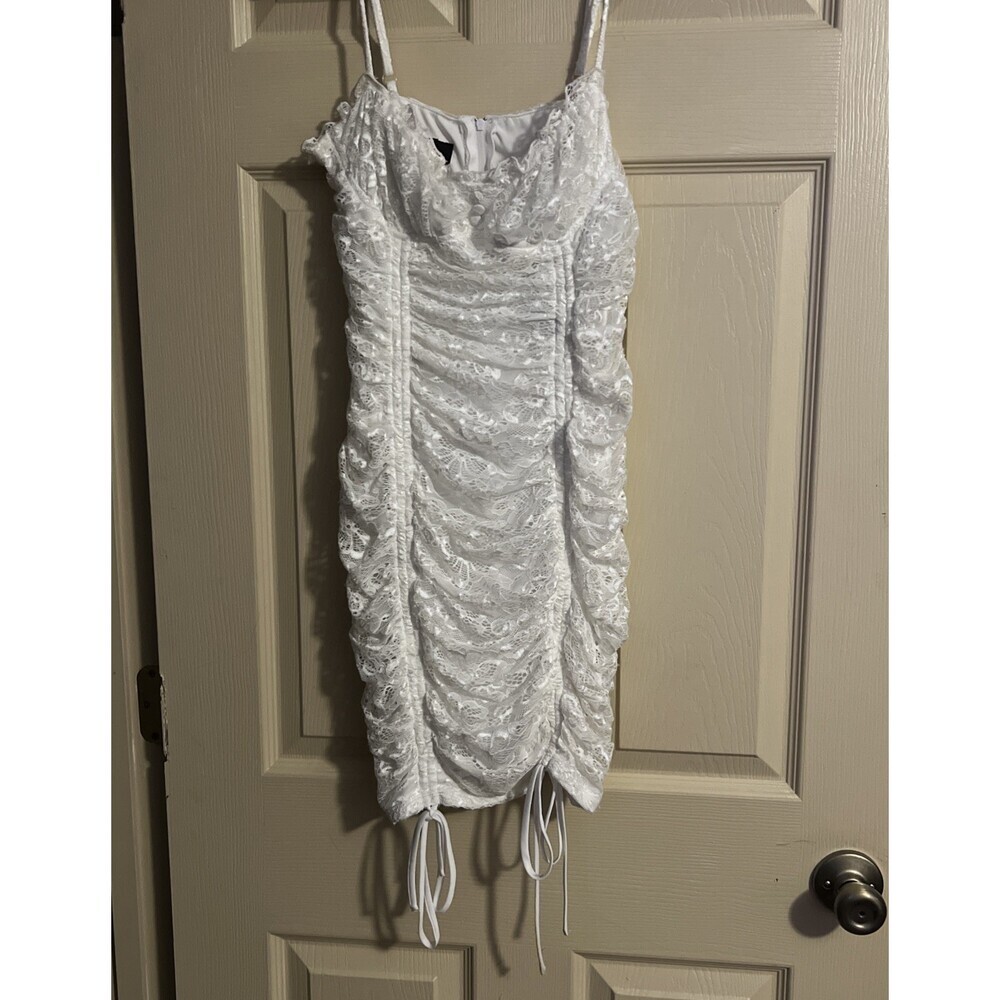 I.N. San Francisco Dress White Lace Sz Medium Floral Bridal Graduation Party